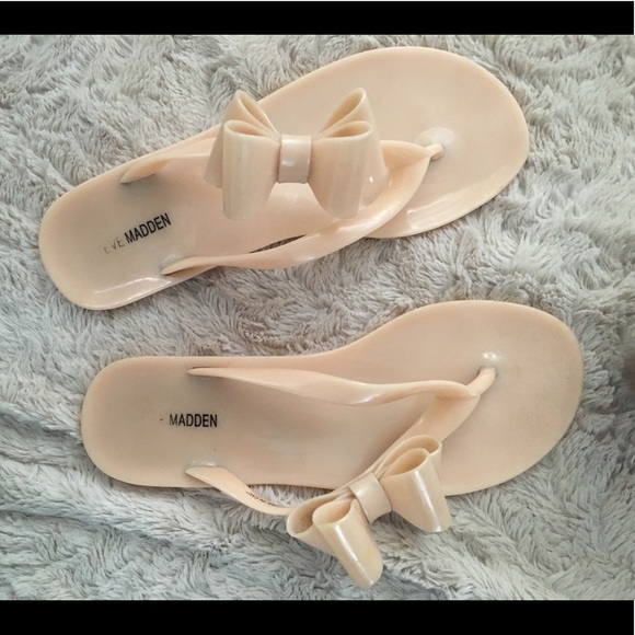 steve madden jelly bow flip flops